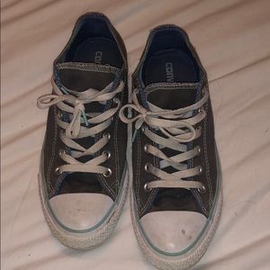 Gray converse with blue accents